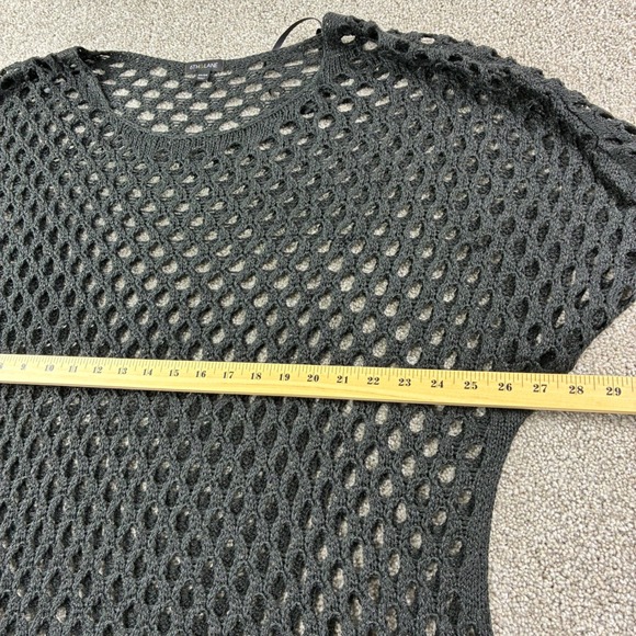 6th & Lane Women Plus Size 22/24 Charcoal Grey Crochet Open Knit‎ Sweater Top - Picture 6 of 7